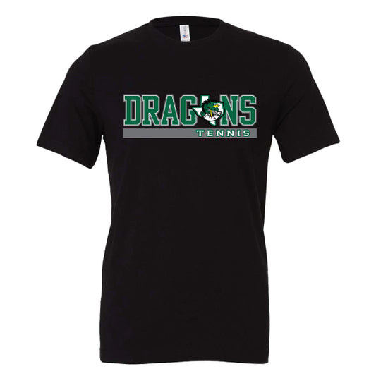 Carroll Dragons Tennis Stripe Bella Canvas Unisex Jersey Tee