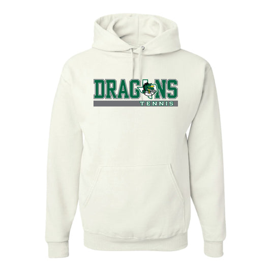 Carroll Dragons Tennis Stripe Jerzees Nublend Fleece Pullover Hoodie