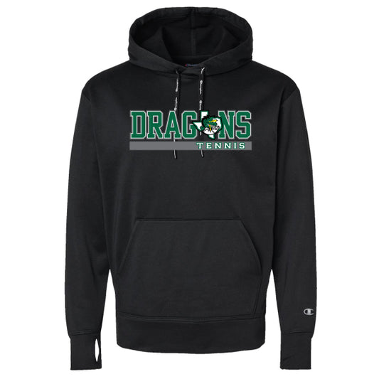 Carroll Dragons Tennis Stripe Champion Unisex Gameday Hoodie