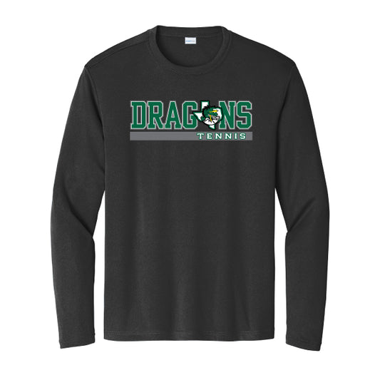 Carroll Dragons Tennis Stripe Sport Tek Competitor Dri-FIT L/S Tee