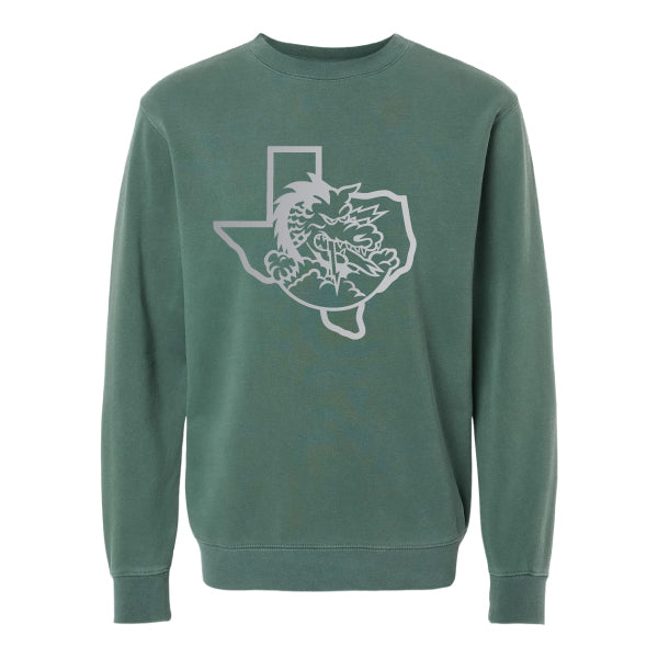 Carroll Dragons Basketball "Silver Foil Logo" Independent Trading Co Crew Sweatshirt