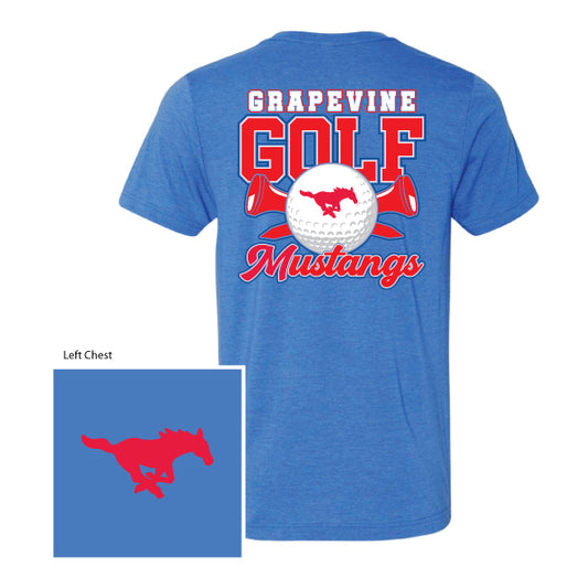 GHS Golf "Grapevine Mustangs Golf Ball & Tees" Bella Canvas Unisex CVC Tee