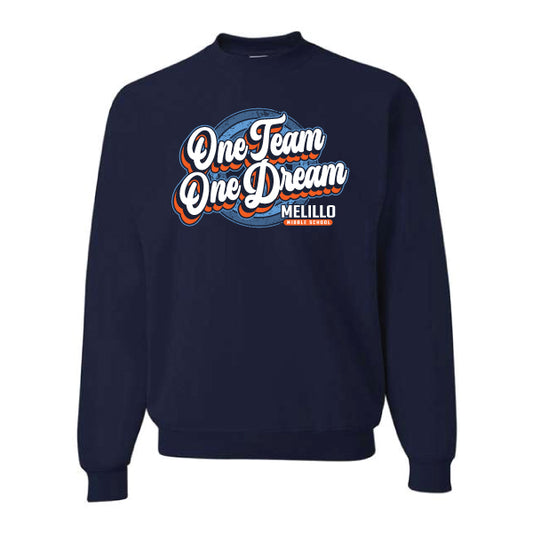 Melillo Middle School One Team One Dream Jerzees Nublend Fleece Crew Sweatshirt