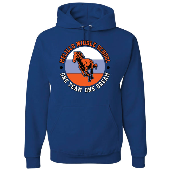 Melillo Middle School Pony Circle Jerzees Nublend Fleece Pullover Hoodie