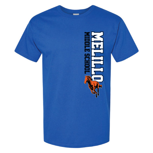 Melillo Middle School Vertical Pony Hanes Essential Tee