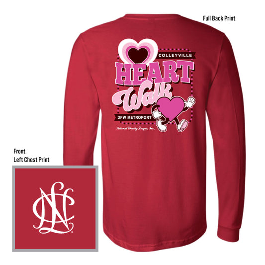 NCL Colleyville - DFW Metroport Chapters Heart Walk Bella Canvas Unisex Jersey L/S Tee