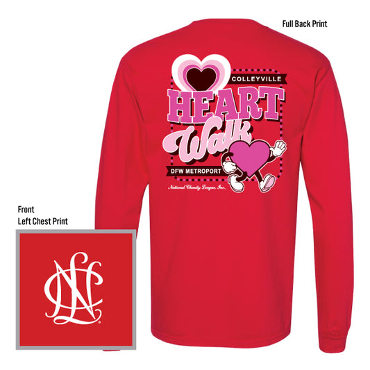 NCL Colleyville - DFW Metroport Chapters Heart Walk Comfort Colors L/S Tee