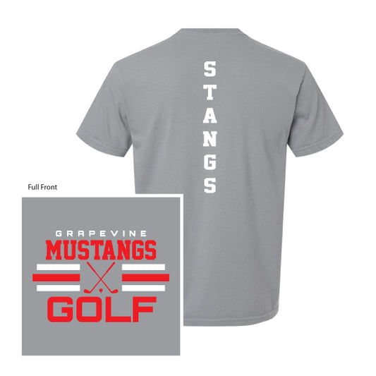 GHS Golf "Grapevine Mustangs Golf Stripe" Comfort Colors Tee