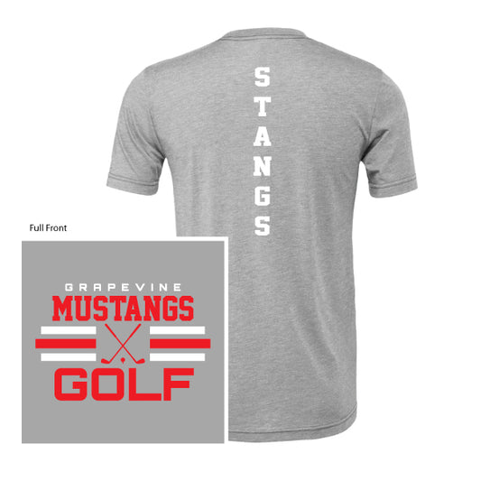 GHS Golf "Grapevine Mustangs Golf Stripe" Bella Canvas Unisex CVC Tee