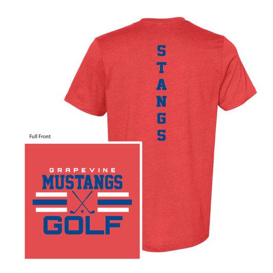 GHS Golf "Grapevine Mustangs Golf Stripe" Bella Canvas Unisex CVC Tee